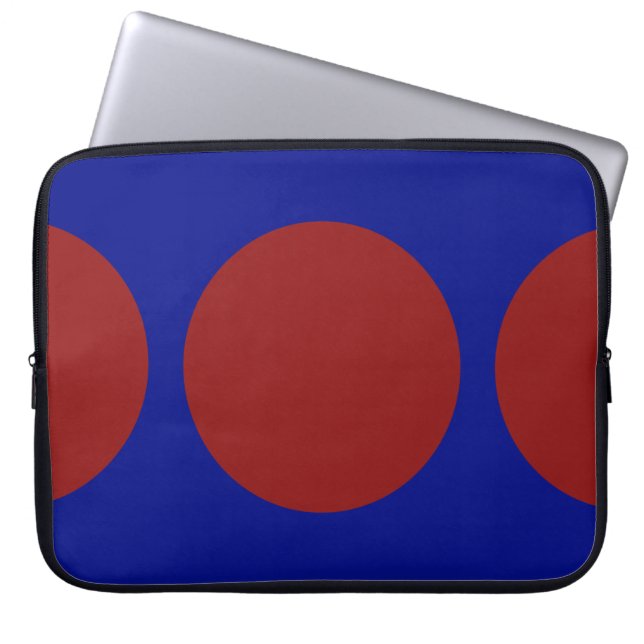 Funda Para Portátil Círculos rojos en azul (Frente)