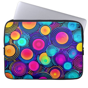 Funda Para Portátil Círculos vibrantes de energía abstracta