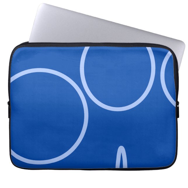 Funda Para Portátil Círculos y bucle en azul (Frente)
