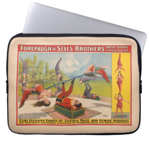 Funda Para Portátil Circus Poster Mostrando Actos Acrobáticos, Circa 1