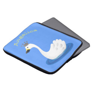 Funda Para Portátil Cisne blanco con personalizado de la corona