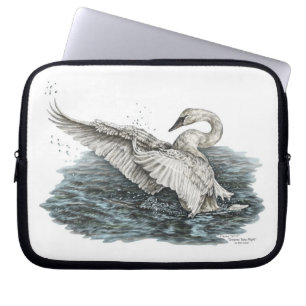 Funda Para Portátil Cisne blanco sobre el agua