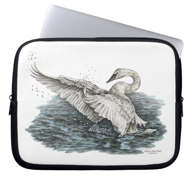 Funda Para Portátil Cisne blanco sobre el agua (Frente)