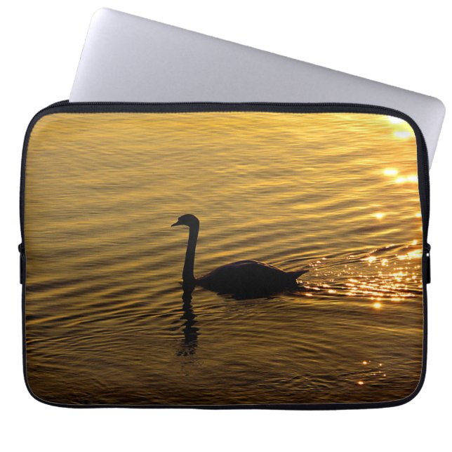 Funda Para Portátil Cisne dorado (Frente)