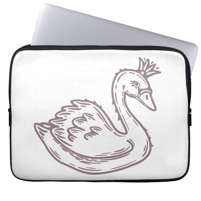 Funda Para Portátil Cisne en la corona (Frente)