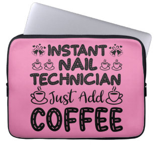 Funda Para Portátil Cita de café divertida de un técnico de uñas