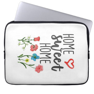 Funda Para Portátil Cita de la felicidad hogar flores de casa dulces