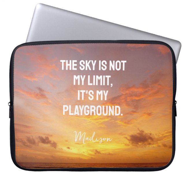 Funda Para Portátil Cita de Sky de nombre personalizado (Frente)