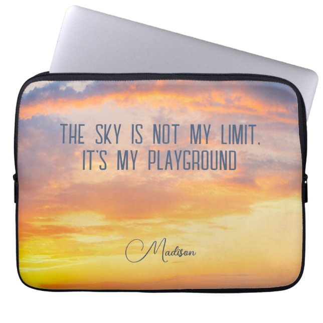 Funda Para Portátil Cita de Sky de nombre personalizado (Frente)