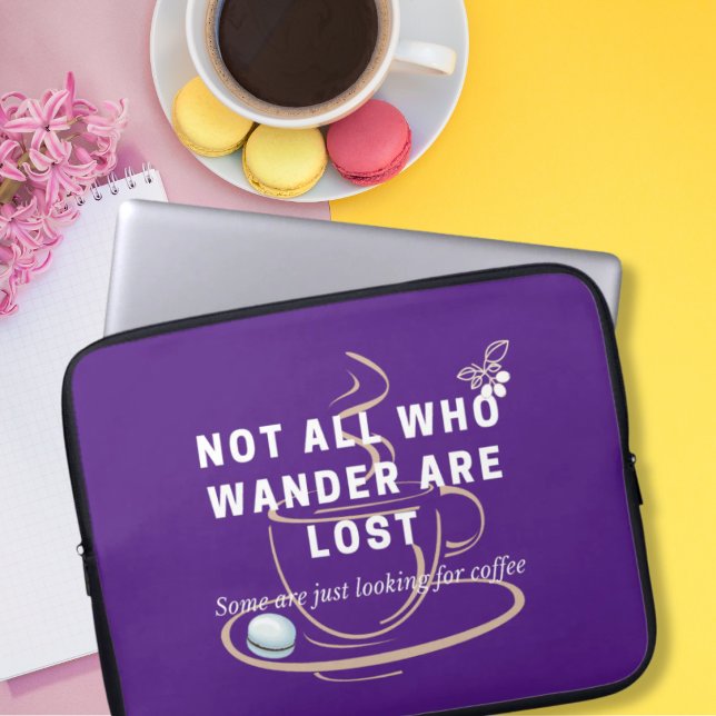 Funda Para Portátil Cita Divertida de Café Morado (Subido por el creador)