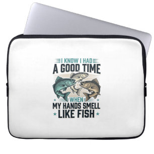 Funda Para Portátil Cita divertida de pesca grabado vintage vector dis