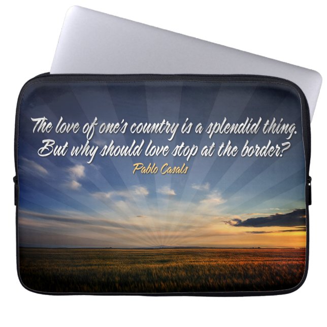 Funda Para Portátil Cita Inspiradora "Amor sin fronteras" (Frente)