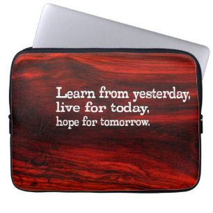 Funda Para Portátil Cita Inspiradora "Aprende, vive, espera"