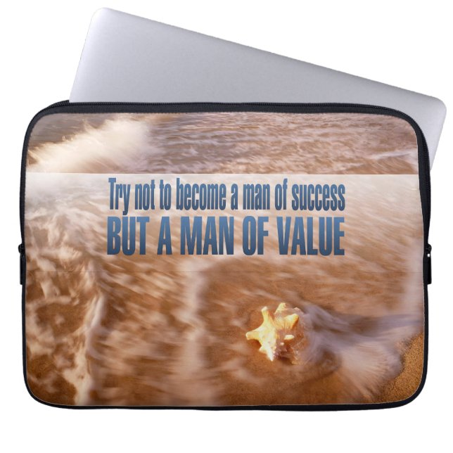 Funda Para Portátil Cita Inspiradora "Conviértete en un hombre de valo (Frente)