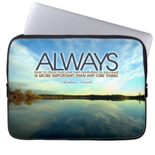 Funda Para Portátil Cita Inspiradora de Abraham Lincoln "Siempre"