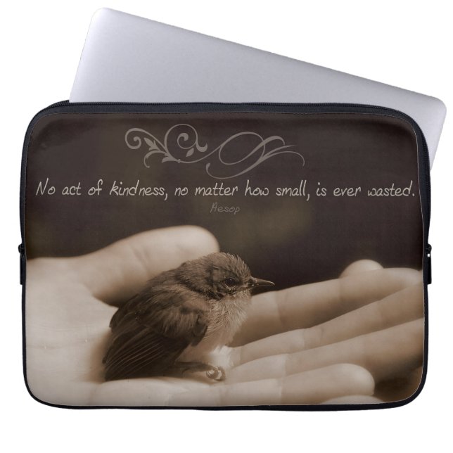 Funda Para Portátil Cita Inspiradora de Aesop "Acto de bondad" (Frente)