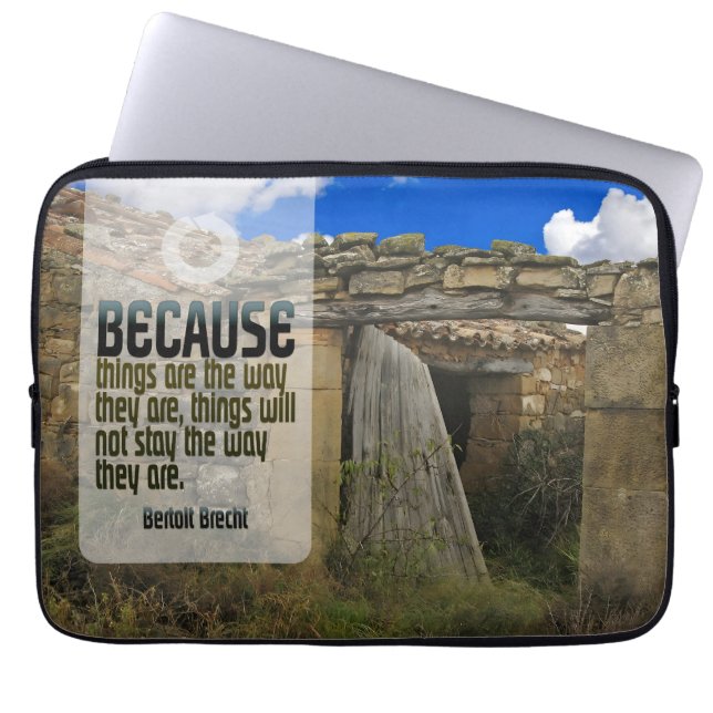 Funda Para Portátil Cita Inspiradora de Bertolt Brecht "Change" (Frente)