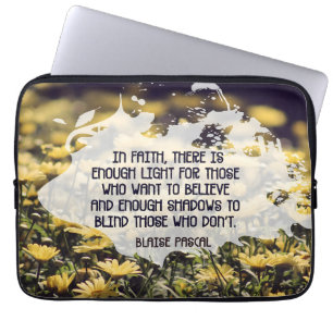 Funda Para Portátil Cita Inspiradora de Blaise Pascal "En fe"