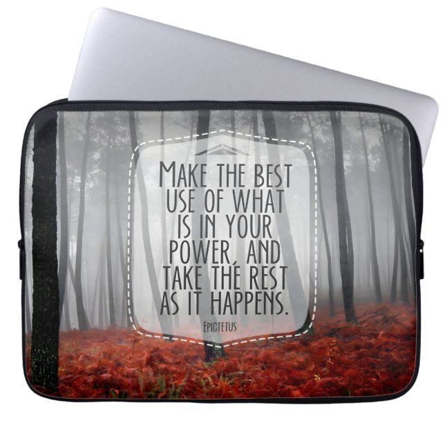 Funda Para Portátil Cita Inspiradora de Epictetus "Adaptar" (Frente)