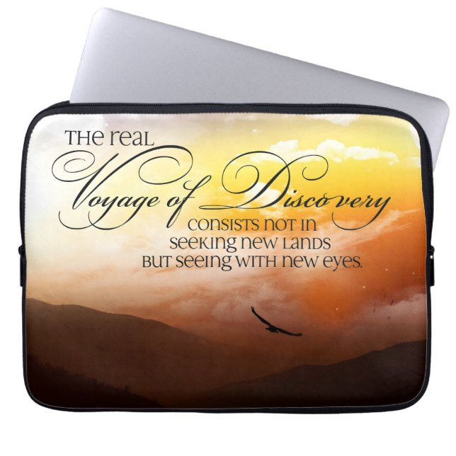 Funda Para Portátil Cita Inspiradora de Marcel Proust "Nuevos ojos" (Frente)