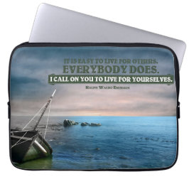 Funda Para Portátil Cita Inspiradora de Ralph Waldo Emerson "en vivo"