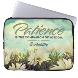 Funda Para Portátil Cita Inspiradora de San Agustín "Paciencia"