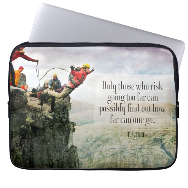 Funda Para Portátil Cita Inspiradora de T.S. Eliot "Hasta dónde" (Frente)
