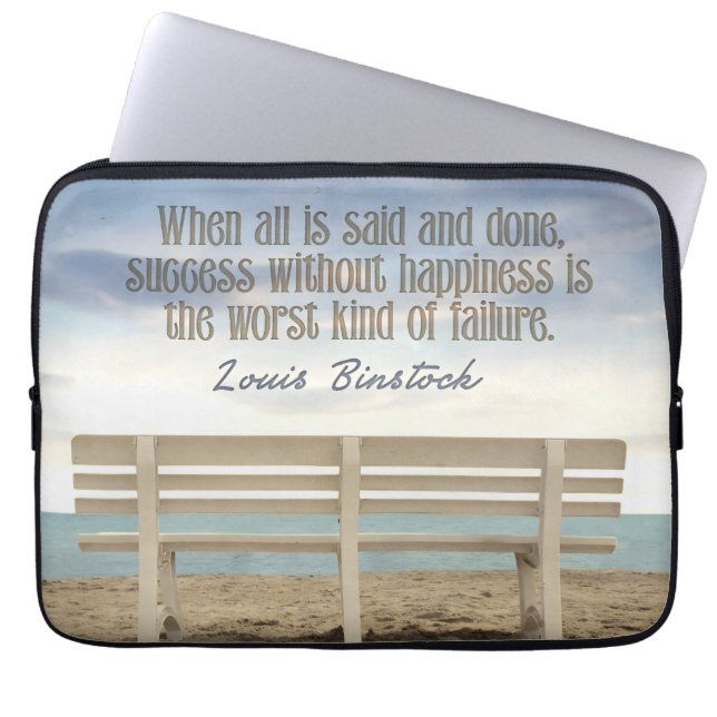 Funda Para Portátil Cita Inspiradora "Éxito sin felicidad" (Frente)