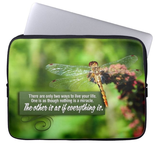 Funda Para Portátil Cita Inspiradora "Todo es un milagro" (Frente)