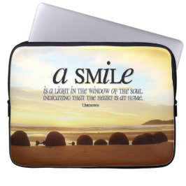 Funda Para Portátil Cita Inspiradora "Una sonrisa es una luz"