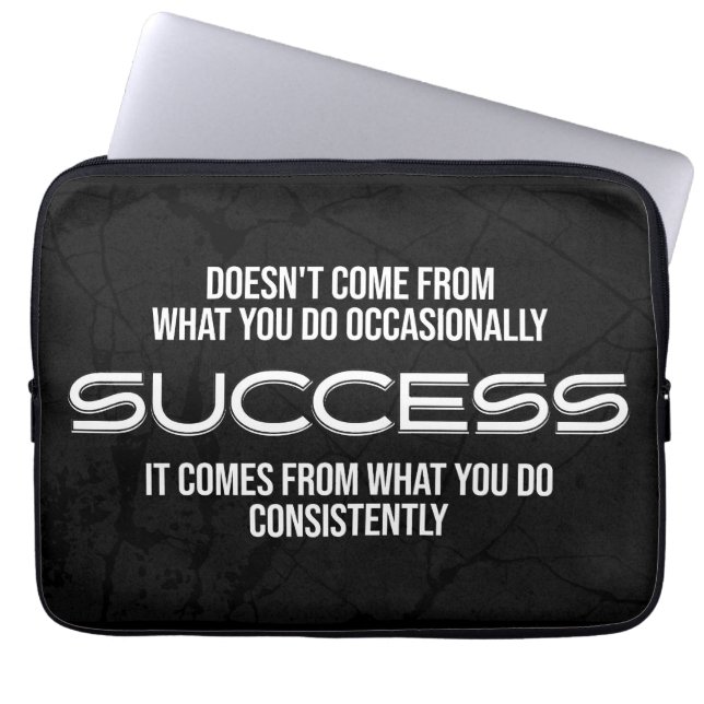 Funda Para Portátil Cita motivacional de éxito (Frente)
