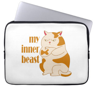 Funda Para Portátil Cita motivacional de gato gordo perezoso de mi bes