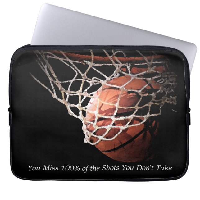 Funda Para Portátil Cita motivadora Baloncesto (Frente)