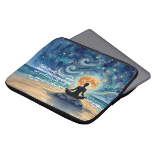 Funda Para Portátil Citas de Yoga Meditación Cielo Nocturno Estrellado