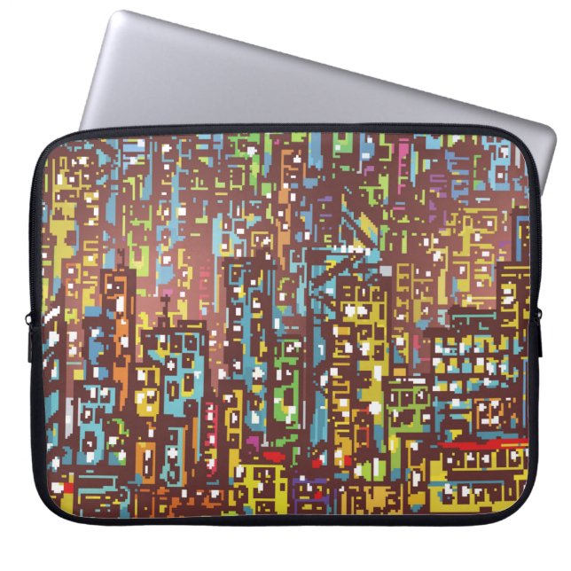 Funda Para Portátil Cityscape hand drawn illustrationart,street,city,s (Frente)