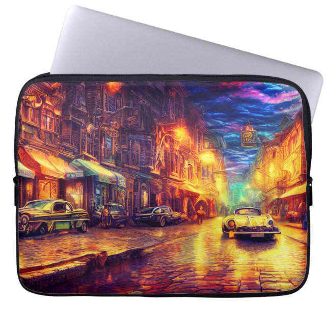 Funda Para Portátil Ciudad antigua de la época (Frente)