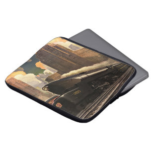 Funda Para Portátil Ciudad antigua, tren dúplex T1 en vías férreas