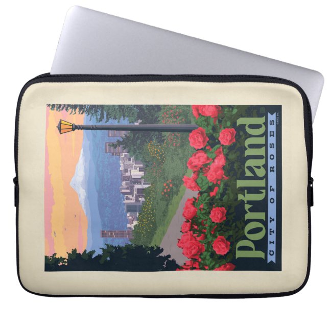 Funda Para Portátil Ciudad de Rosas | Portland, Oregón (Frente)