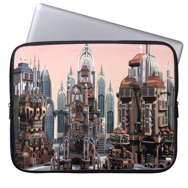 Funda Para Portátil Ciudad futurista (Frente)