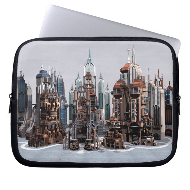Funda Para Portátil Ciudad futurista (Frente)