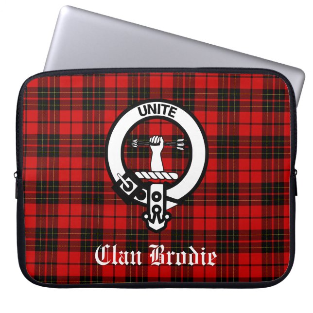 Funda Para Portátil Clan Brodie Escudo Badge y Tartán (Frente)