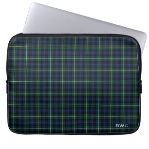 Funda Para Portátil Clan Campbell del monograma azul de la tela