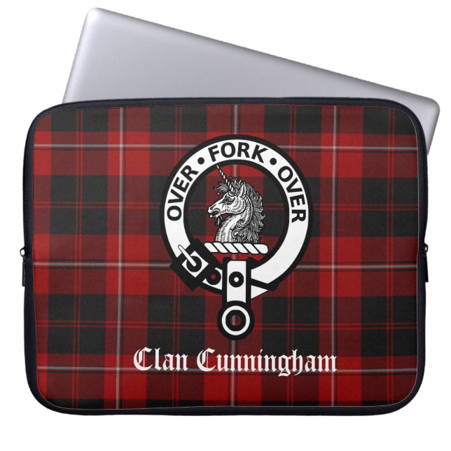 Funda Para Portátil Clan Cunningham Escudo Badge & Tartan (Frente)