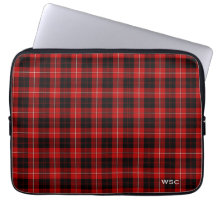 Clan Cunningham Tartan Red Plaid Monogram