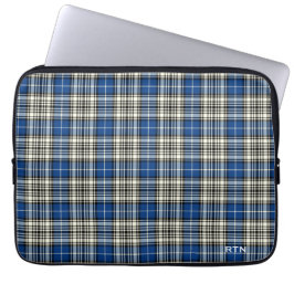 Funda Para Portátil Clan Napier Tartan Royal Blue Plaid Monograma