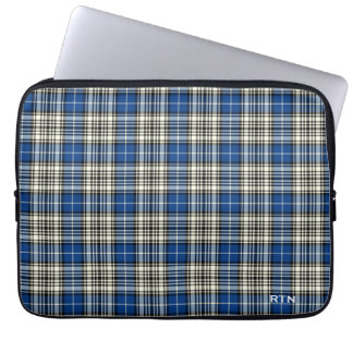 Funda Para Portátil Clan Napier Tartan Royal Blue Plaid Monograma