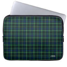 Clan Stewart Hunting Tartán Green Plaid Monograma