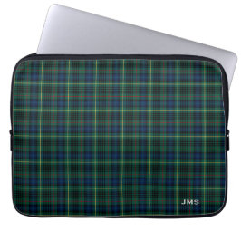 Funda Para Portátil Clan Stewart Hunting Tartán Green Plaid Monograma