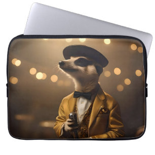 Funda Para Portátil "Claro de luna del suricato: una serenata de croon