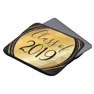 Funda Para Portátil Clase 0f 2019 negro y oro mínimo